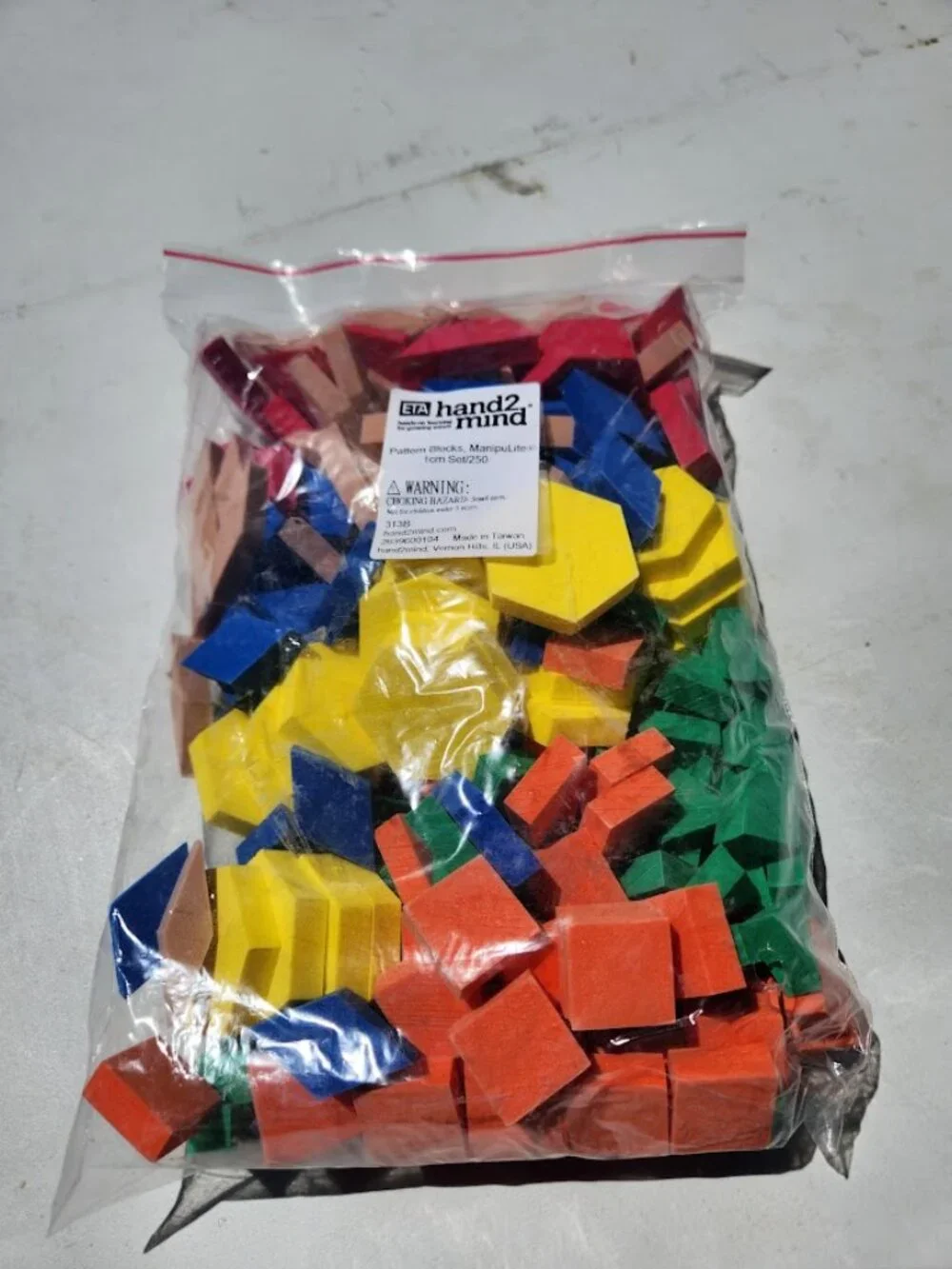New 250 Geometric Foam Pattern Blocks Hands-On Math Manipulatives Colorful Mathe